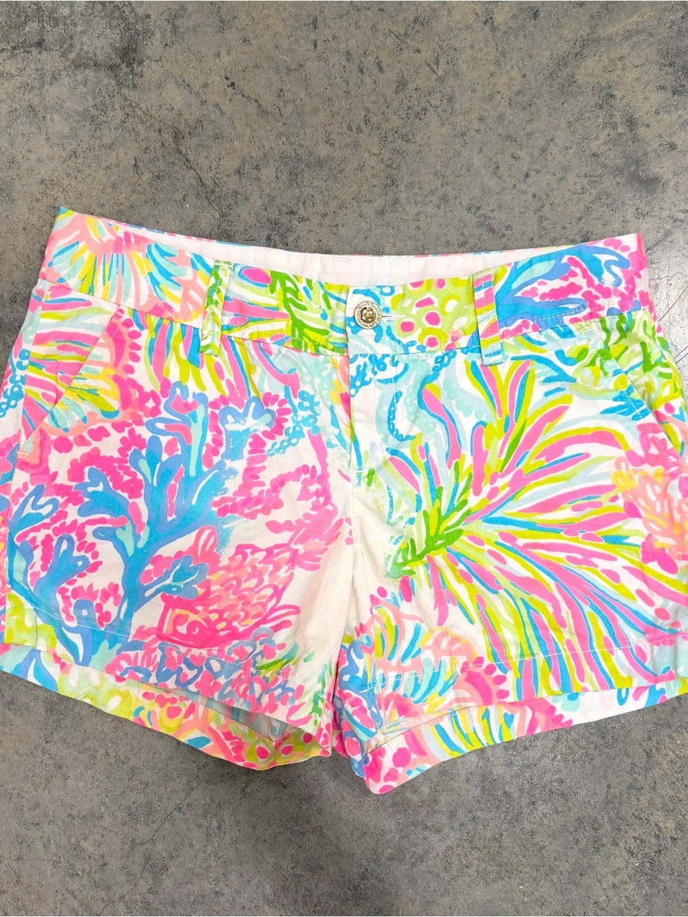 Lilly Pulitzer Callahan Shorts Size 8 Out to Sea HTF Discontinued Print 5”